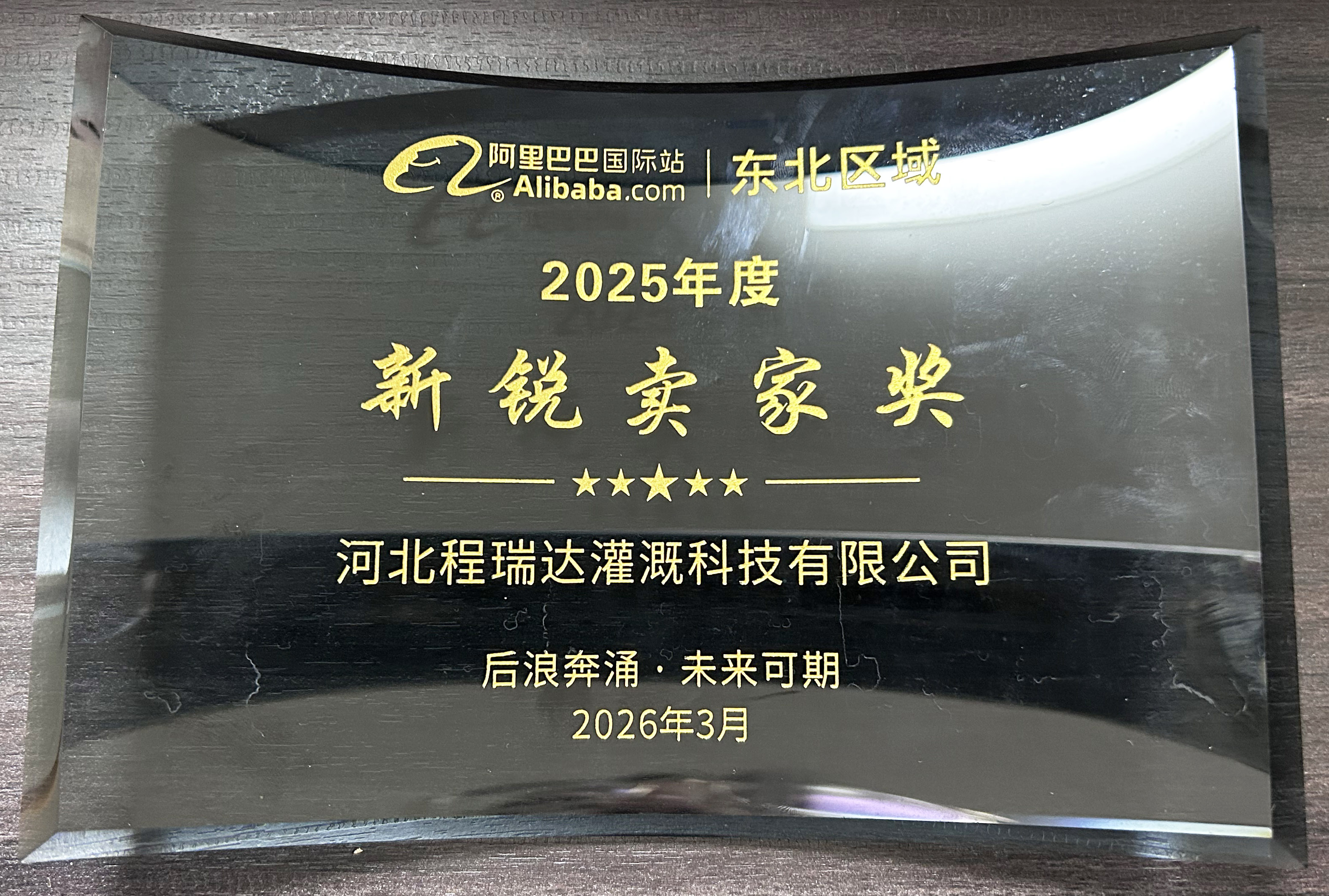 通辽程瑞达灌溉 | 荣获阿里国际站新锐卖家奖